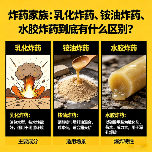 武宣炸药家族：乳化炸药、铵油炸药、水胶炸药到底有什么区别？